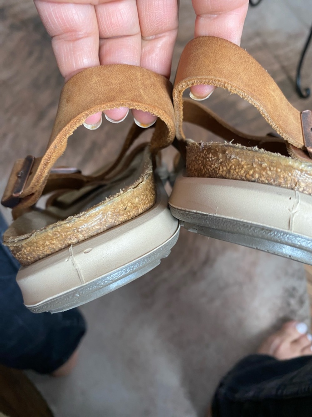 Birkenstock Women's Suede Two-Strap Sandals in Tan
